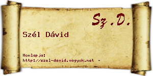 Szél Dávid névjegykártya
